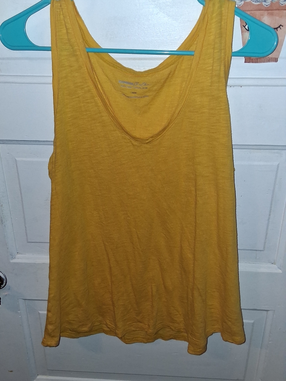 Express Women's Sleeveless V-Neck Tank Top in Mustard
